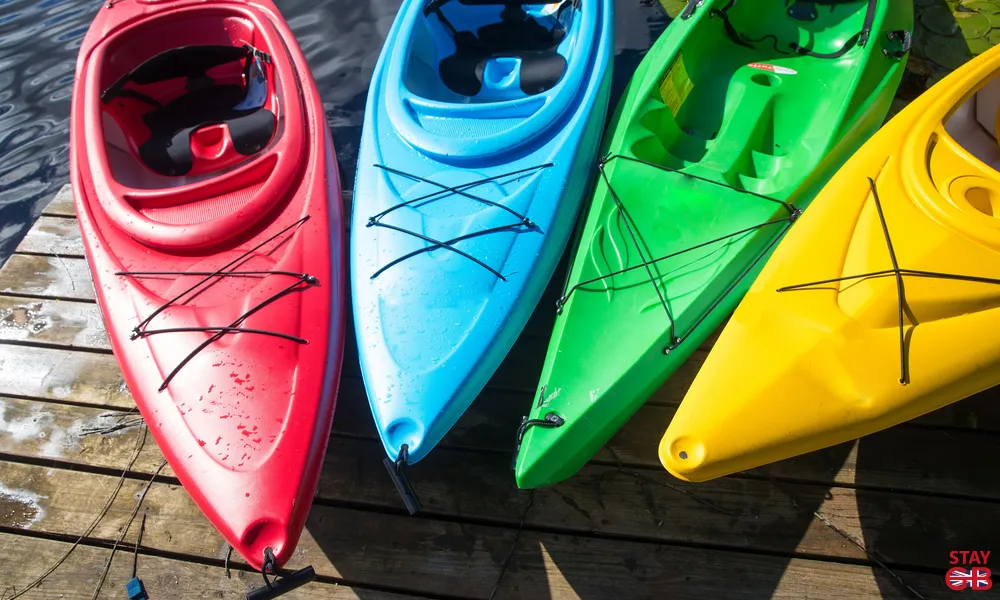 Kayaks on decking